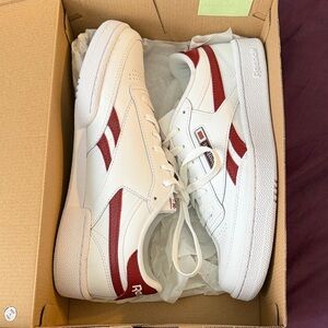 Reebok White Sneakers with Red Accents - Men's Low Top